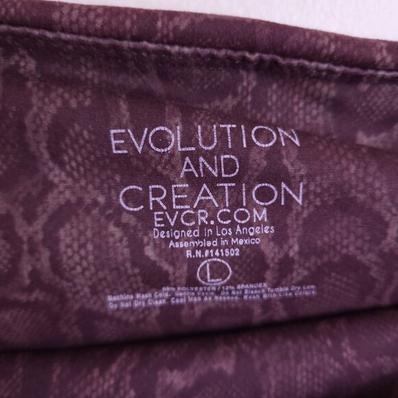 EVOLUTION AND CREATION Womens XL Active Tank Top and Pants Set Purple Snake Skin - Picture 12 of 16